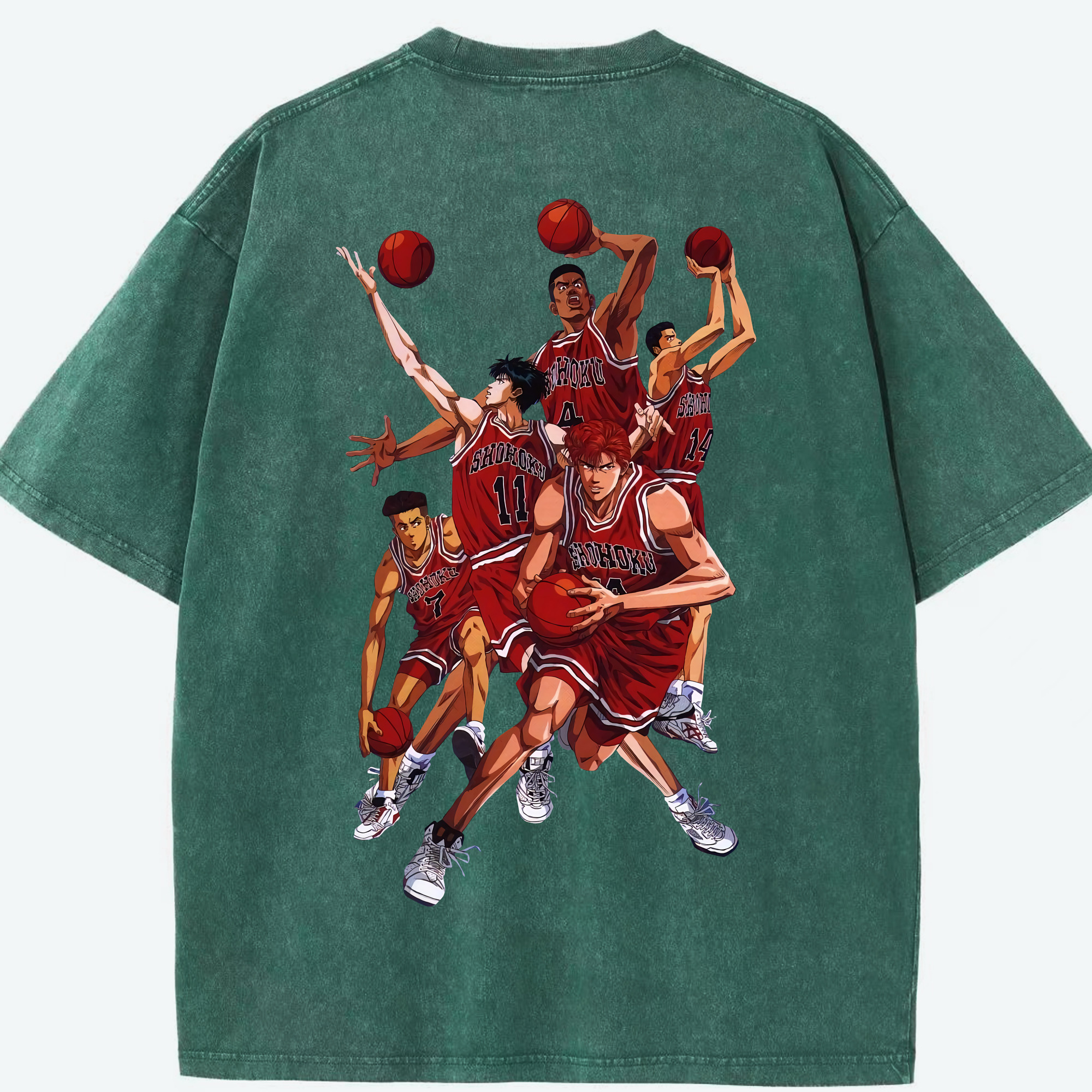 （画像用） SLAM DUNK／スラムダンク 綿100% ヴィンテージ風 半袖Tシャツ（背面プリント）